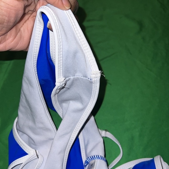Blue and White One Piece Swimsuit size Medium - Picture 4 of 5